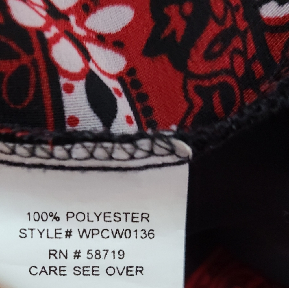 NOTATIONS 2 Piece Set Sheer Button-Down Shirt-Tank Top Black Red Bandana Size 3X - Picture 7 of 10